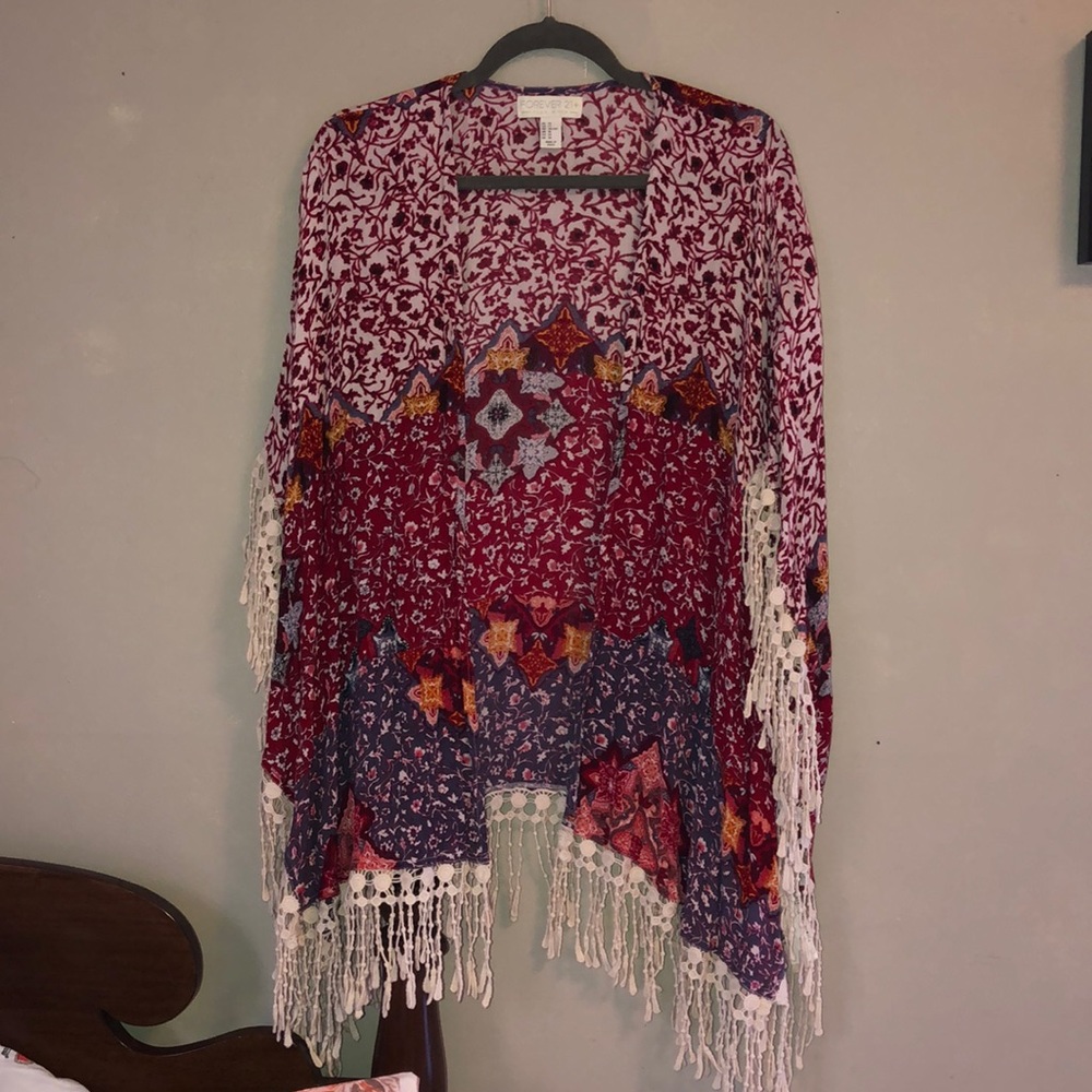 Forever 21 Boho Fringe Kimono Jacket